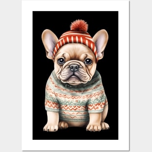 Christmas Sweater French Bulldog Posters and Art